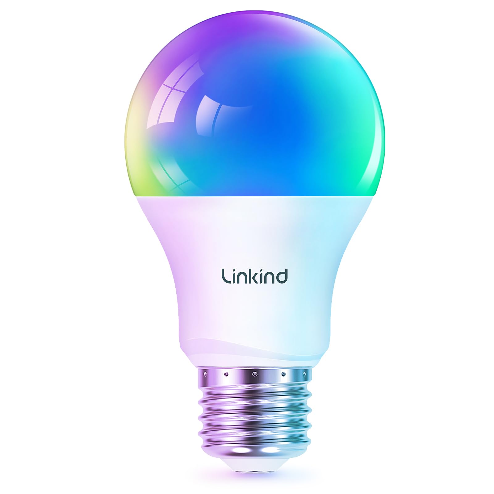 Linkind Smart Light Bulbs, Smart Bulb That Work with Alexa & Google Home, LED Light Bulbs Color Changing, 104 Preset Scene, Music Sync, A19 E26 2.4GHz RGBTW WiFi Bluetooth Light Bulb 60W, 800LM, 4Pack