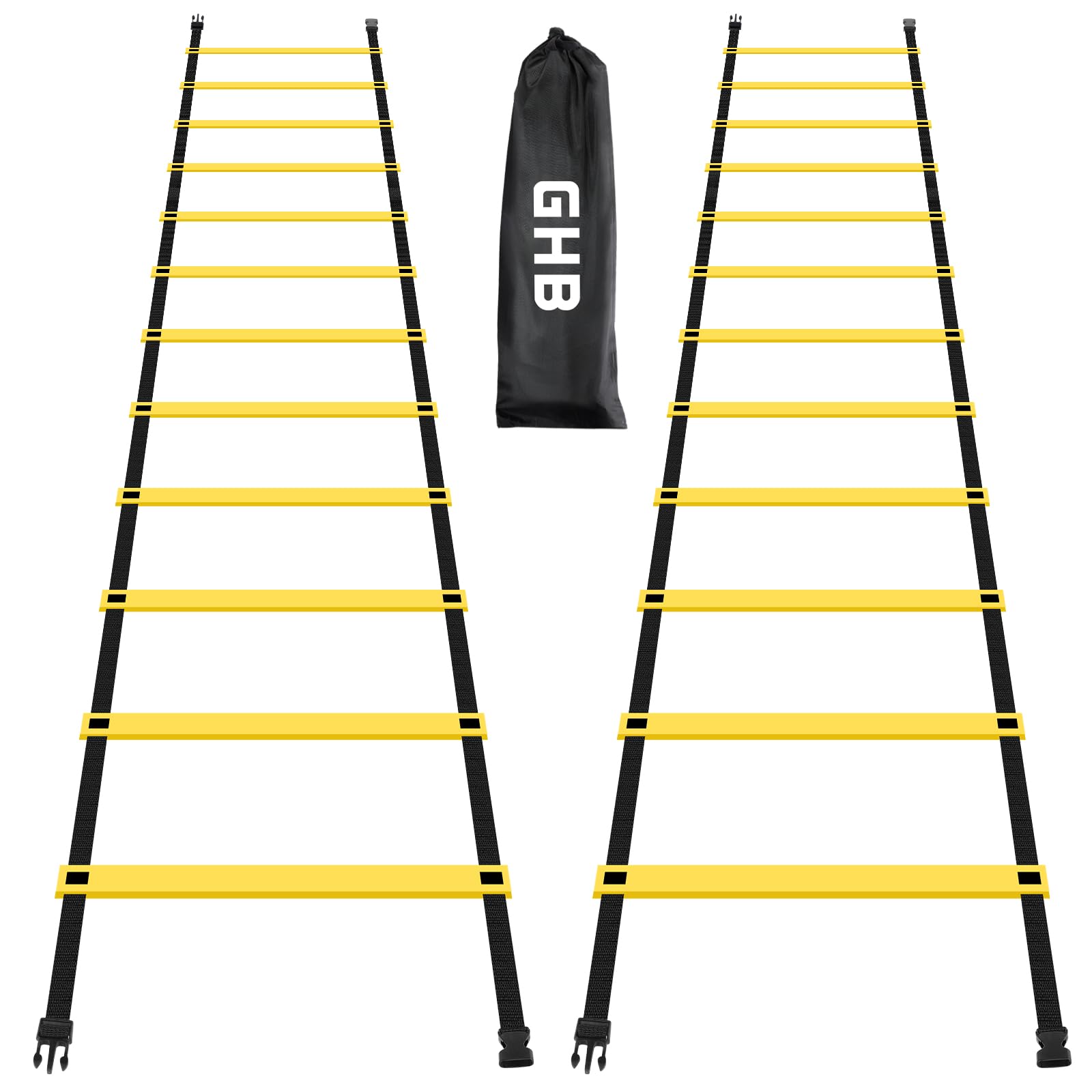 GHB Pro Agility Ladder Agility Training Ladder Speed 12 Rung 20ft with Carrying Bag
