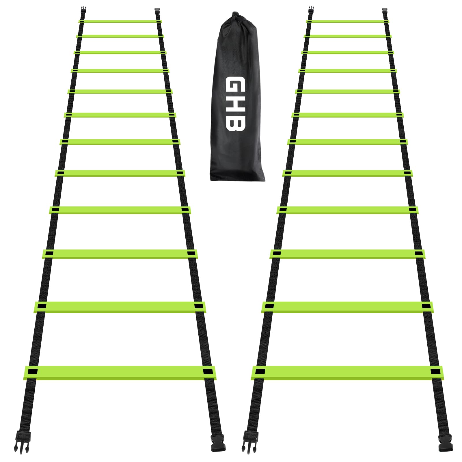 GHB Pro Agility Ladder Agility Training Ladder Speed 12 Rung 20ft with Carrying Bag