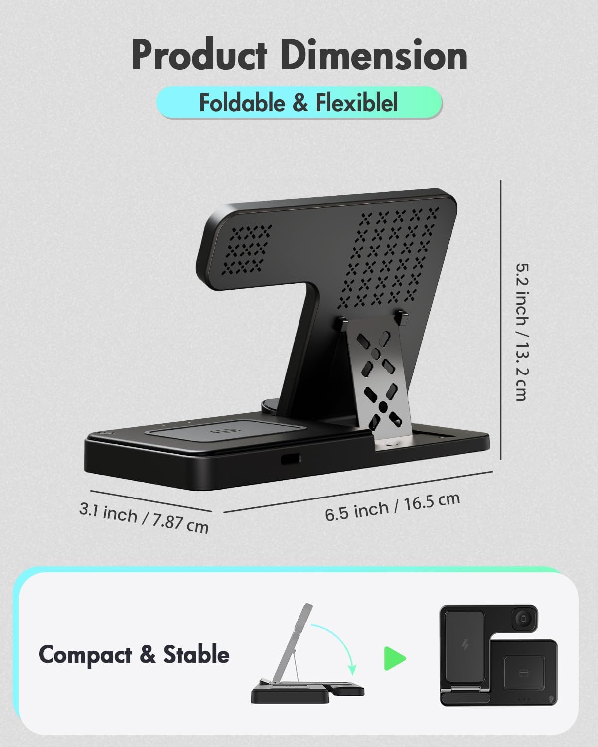 Wireless Charger iPhone Charging Station: 3 in 1 Charger Stand Multiple Devices for Apple - iPhone 16e 16 15 14 Pro Max 13 12 11 - Watch 10 9 8 7 6 5 4 3 2 SE and Ultra Series - Airpods 4 3 2 Pro