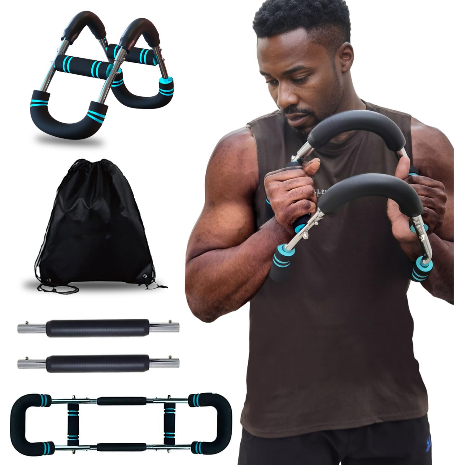 Ultimate Twister Arm Trainer, Adjustable Chest Workout Equipment, Arm Trainer for Men, Chest Trainer for Men, Shoulder Muscle Training, Portable Spring Resistance Home Fitness Equipment