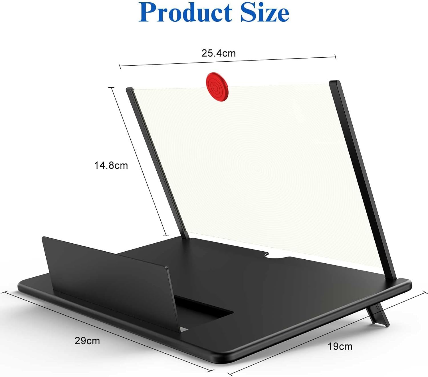 14" Screen Magnifier,3D HD Mobile Phone Magnifier Projector Screen Enlarger for Movies, Videos, and Gaming,Foldable Cell Phone Stand with Screen Amplifier,Supports All Smartphones (Black, 14inch)