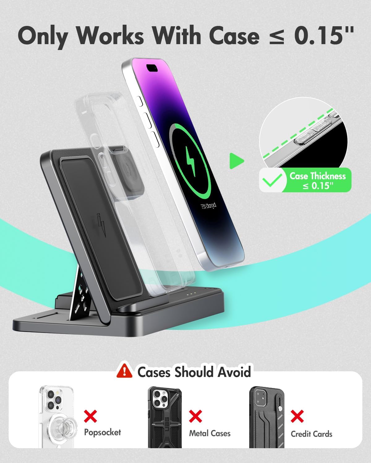 Wireless Charger iPhone Charging Station: 3 in 1 Charger Stand Multiple Devices for Apple - iPhone 16e 16 15 14 Pro Max 13 12 11 - Watch 10 9 8 7 6 5 4 3 2 SE and Ultra Series - Airpods 4 3 2 Pro