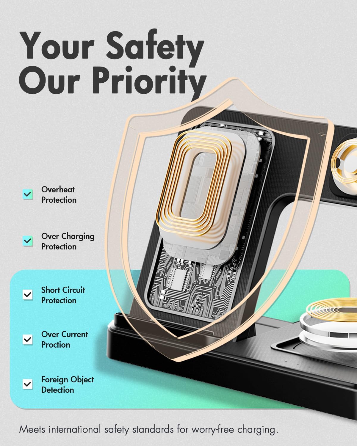 Wireless Charger iPhone Charging Station: 3 in 1 Charger Stand Multiple Devices for Apple - iPhone 16e 16 15 14 Pro Max 13 12 11 - Watch 10 9 8 7 6 5 4 3 2 SE and Ultra Series - Airpods 4 3 2 Pro