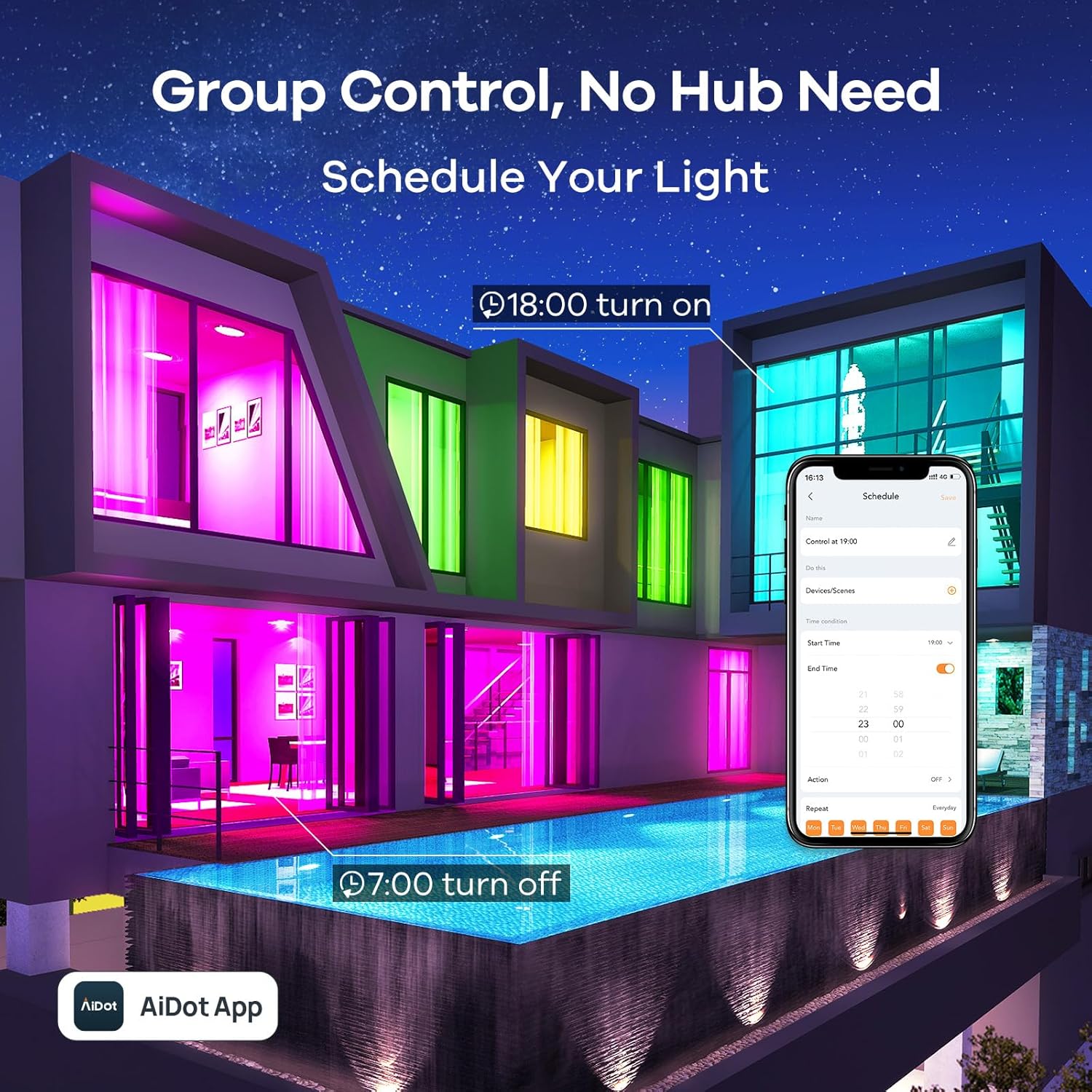 Linkind Smart Light Bulbs, Smart Bulb That Work with Alexa & Google Home, LED Light Bulbs Color Changing, 104 Preset Scene, Music Sync, A19 E26 2.4GHz RGBTW WiFi Bluetooth Light Bulb 60W, 800LM, 4Pack